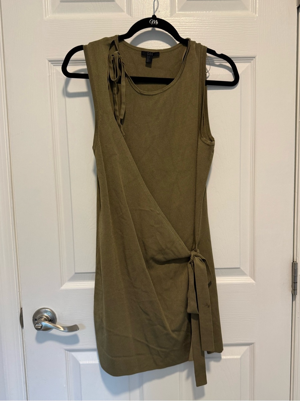 COS Olive Green Sleeveless Wrap Tie Tunic